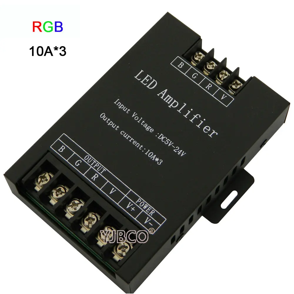 30A RGB Black 12A 24A 30A Led RGB RGBW усилитель 3CH 4CH Led контроллер для 5050 3528 Светодиодные полосы света ленты Мощность повторителя консоли DC5V 12 В 24 В - Цвет: 30A RGB Black