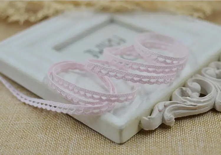 pink 10 метров 7 мм розовый Roseo крючком кружева ленты вязать Craft украшения отделка хлопок кружевной ткани - Цвет: pink