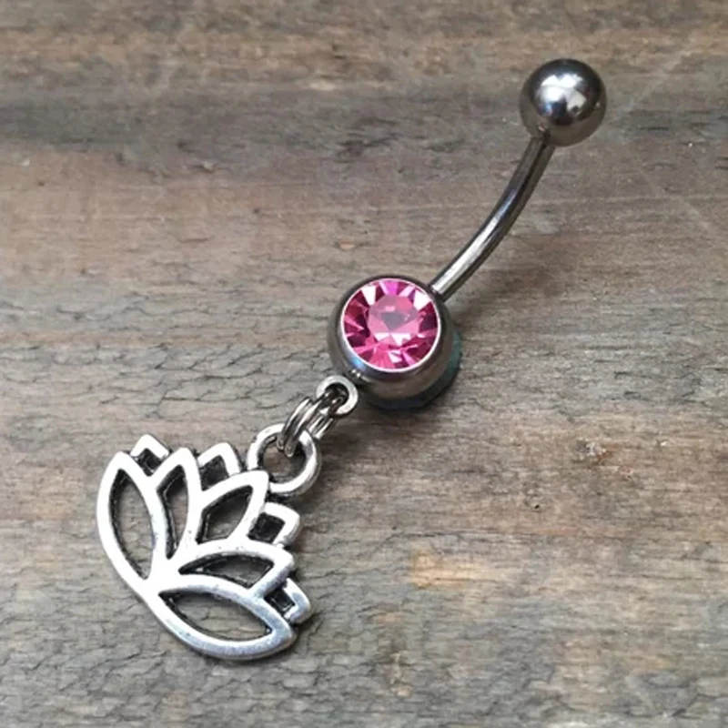 

1PC Vintage Flower Navel Piercing Ombligo for Women Bohemian Belly Piercing Nombril Sexy Lotus Belly Button Rings Dangle Pircing