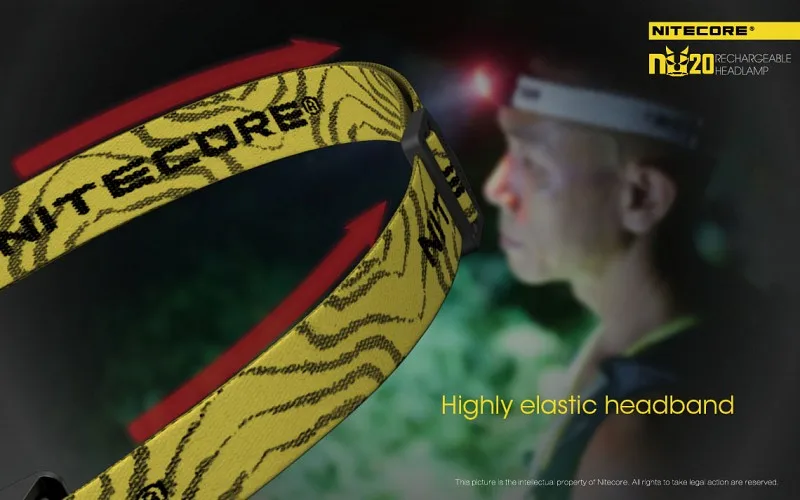 NITECORE NU20 перезаряжаемый встроенный аккумулятор легкий налобный фонарь USB порт 360 люмен 100 градусов широкий угол 7 цветов на выбор