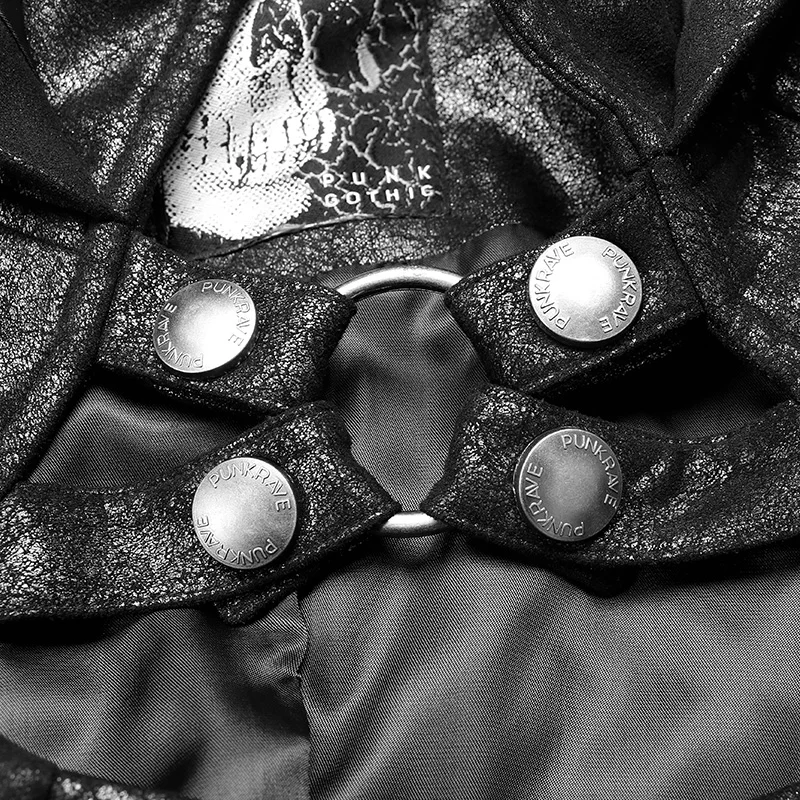 Женская куртка с асимметричным подолом черная Готическая в стиле панк рейва