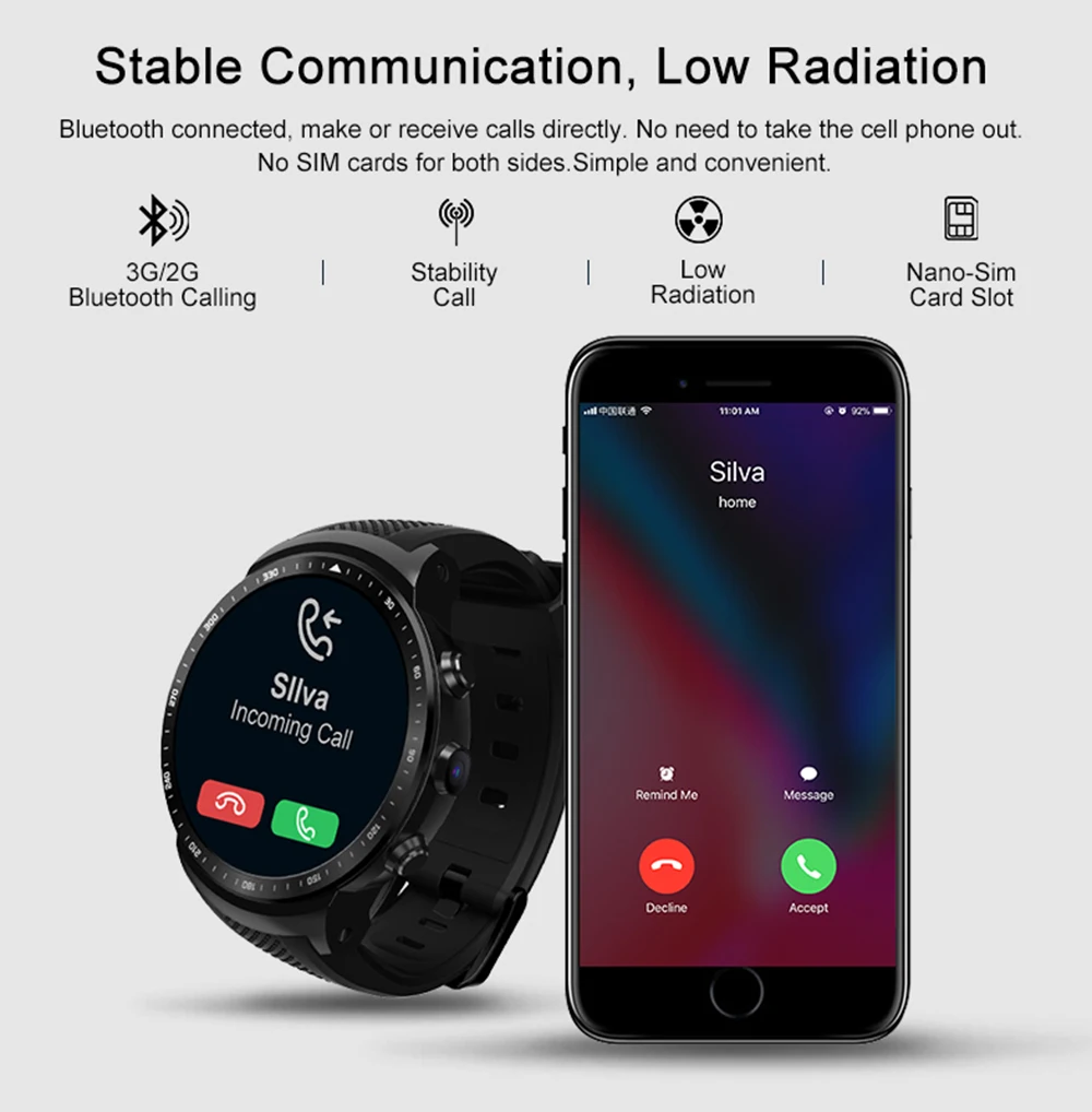 Смарт-часы Zeblaze Thor Pro 3g SIM MT6580 четырехъядерный 16 Гб ПЗУ 500 мАч батарея Bluetooth звонки gps Wifi часы для Android и IOS