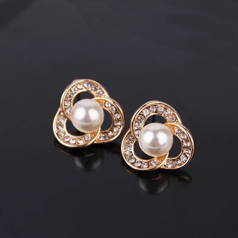 Новинка 2017 модное золото золочение серьги-цветок серьги-гвоздики с