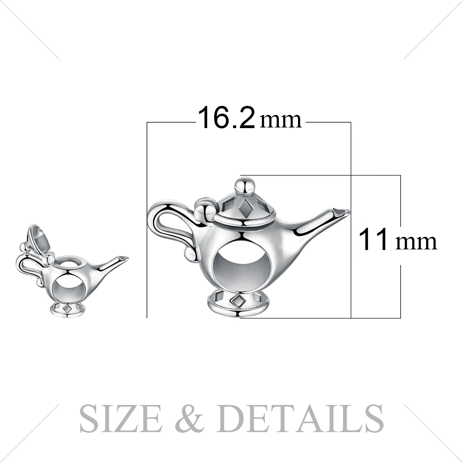 JewelryPalace Magic Lamp 925 Sterling Silver Beads Charms Fit Bracelets Bangles Fashion Women Jewelry DIY For | Украшения и