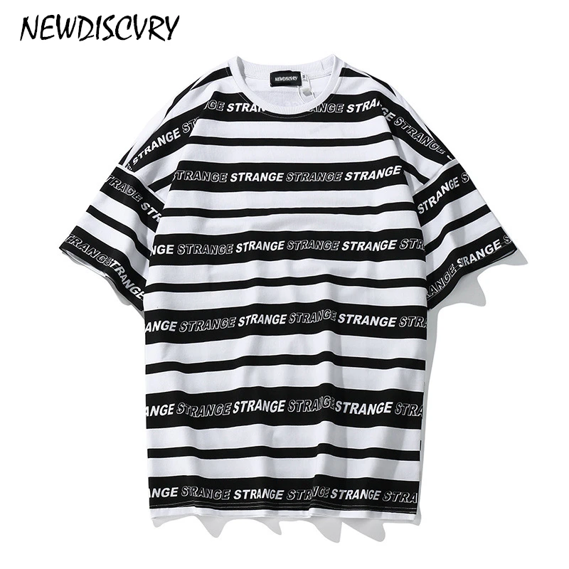 Мужская футболка в полоску NEWDISCVRY повседневная хлопковая Футболка стиле