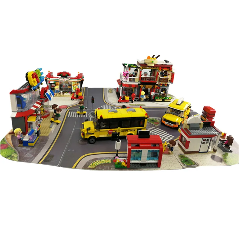 Строительные блоки серии enlightten совместимые с Legoings автомобильный магазин игрушки