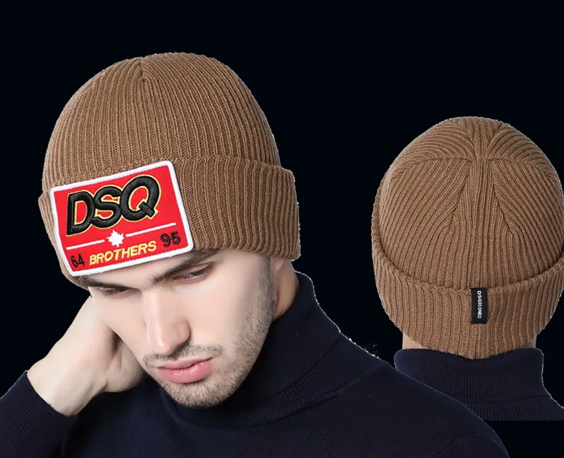 DSQICOND2 бренд Skullies шапочка Вышивка Лыжный Спорт Трикотажные Шапки прибытие Трикотажные DSQ Мужская зимняя шапка Для женщин Канада капот Homme