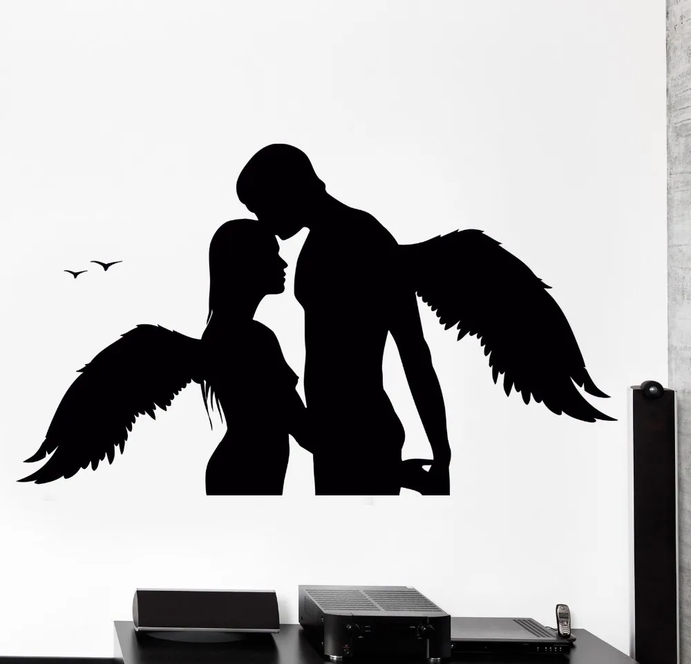 

Loving Romantic Los Angeles Couple Hugging Vinyl Wall Stickers Wall Mural Art Home Decoration Fashion Bedroom Wall Decals W-1083