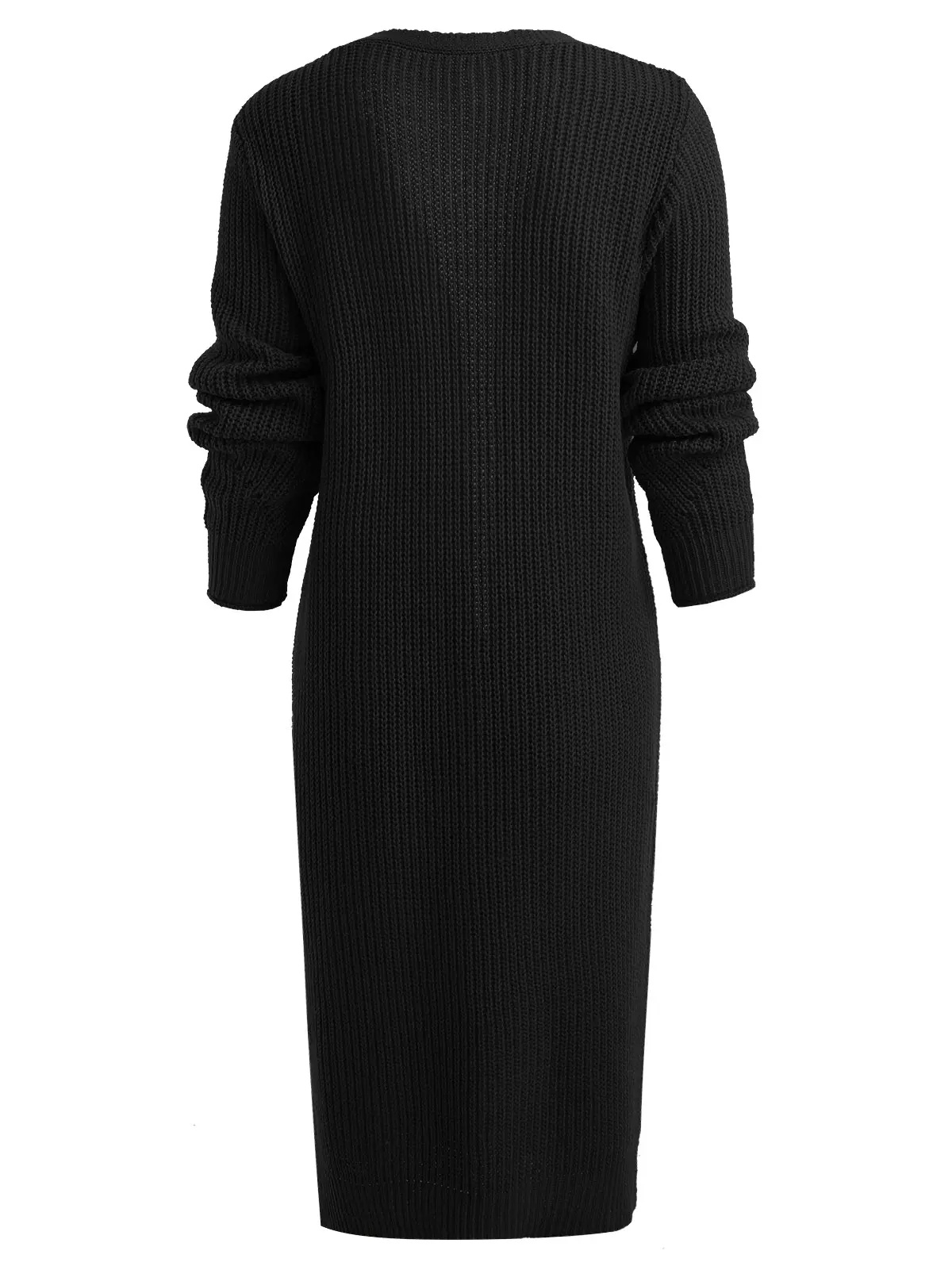 VESTLINDA Long Cardigan Side Slit Duster Knit Sweater Women Clothing Sleeves Female Cardigans 2018 Autumn |