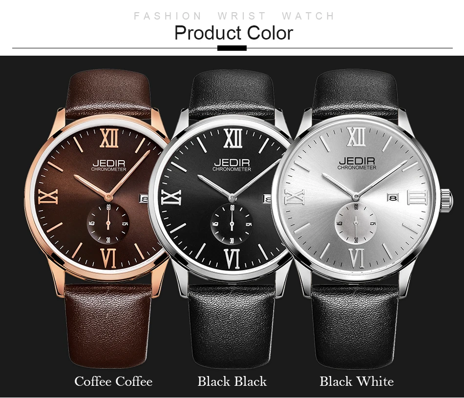 Часы JEDIR Roma Мужские кварцевые модные повседневные с календарем и пряжкой