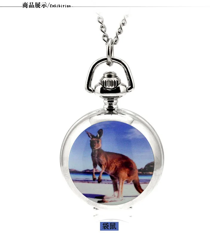 Модные кварцевые карманные часы с эмалью и памятным рисунком кенгуру | Наручные