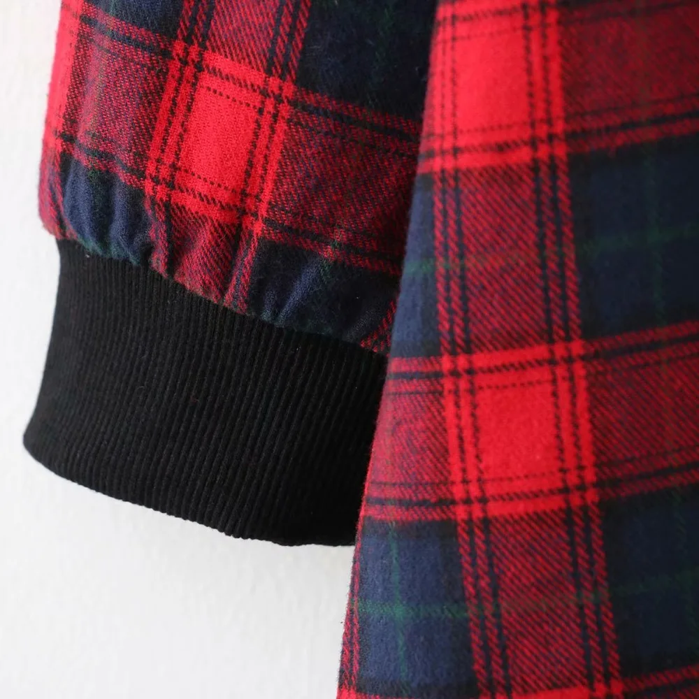 

plus size Plaid wool and cotton worsted women hoodies jackets 2019 spring new casual ladies long sleeve hooded Sweatshirt female