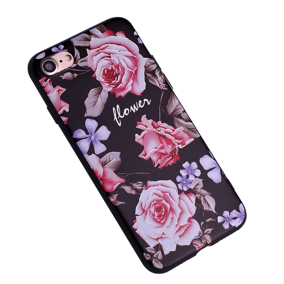 Dagudon Роскошный чехол для iPhone 6 s кремния Мягкие TPU модное розовое печатных задняя