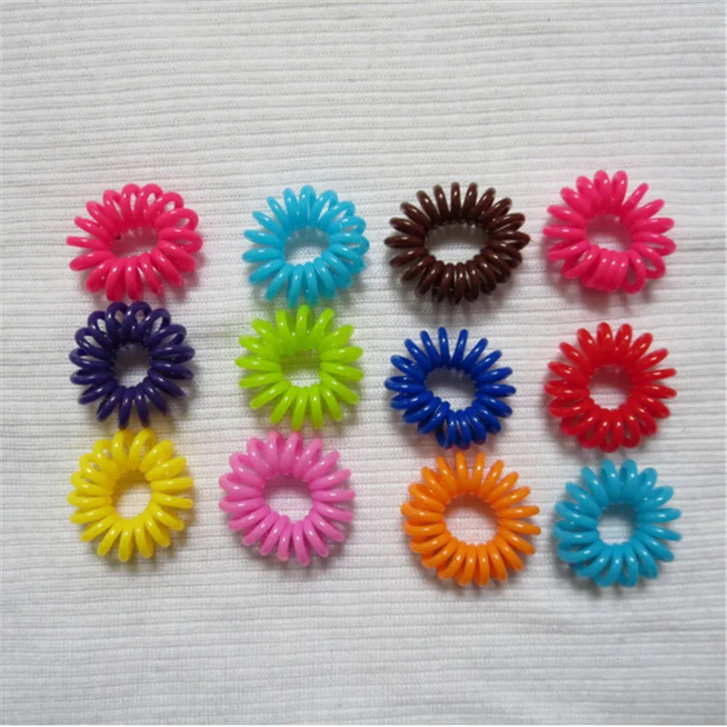 

50pcs/lot Women Girl Telephone Line Hair Gum Cord Bobble Traceless Elastic Ponytail Holders Hair Band Ring Scrunchy Gum For Hair