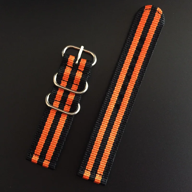 LD-Z-3Black-2Orange Бренд MR NENG для ZULU 5 кольцевой нейлоновый ремень NATO 18 мм 20 мм 22 мм ремешок для часов 24 мм для G10 ремешок для часов черный оранжевый зеленый цвет на выбор - Цвет ремешка: LD-Z-3Black-2Orange