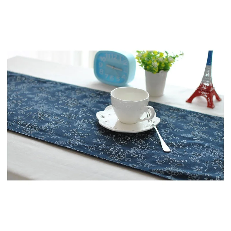 Фото 140 x 30cm Cotton Linen Flora Pattern Blue Table Runner Top Deco Tablecloth Дом и сад 140 x 30cm Cotton Linen Flora Pattern Blue Table Runner Top Deco Tablecloth Дом и сад
