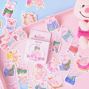 46 шт.кор. милый поросенок этикетка милый дневник ручной работы клей Бумага кукурузных хлопьев Япония Стикеры Скрапбукинг канцелярских принадлежностей