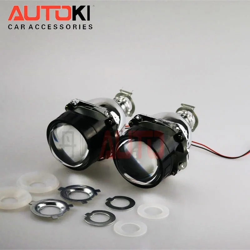 Обновление автомобильных фар 2,5 дюймов H1 Mini 8,0 HID Bi-xenon объектив проектора+ маска LHD RHD для фар H1 H4 H7 H11 9005 9006