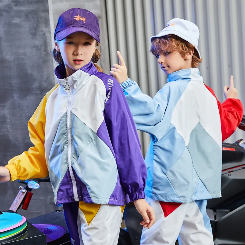 Новый модный красивый детский уличный танцевальный костюм Свободный плащ для