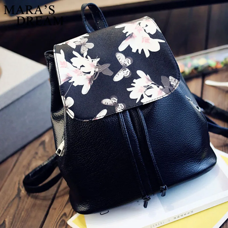 Женский рюкзак Mara's Dream из мягкой искусственной кожи Mochila черный школьный с
