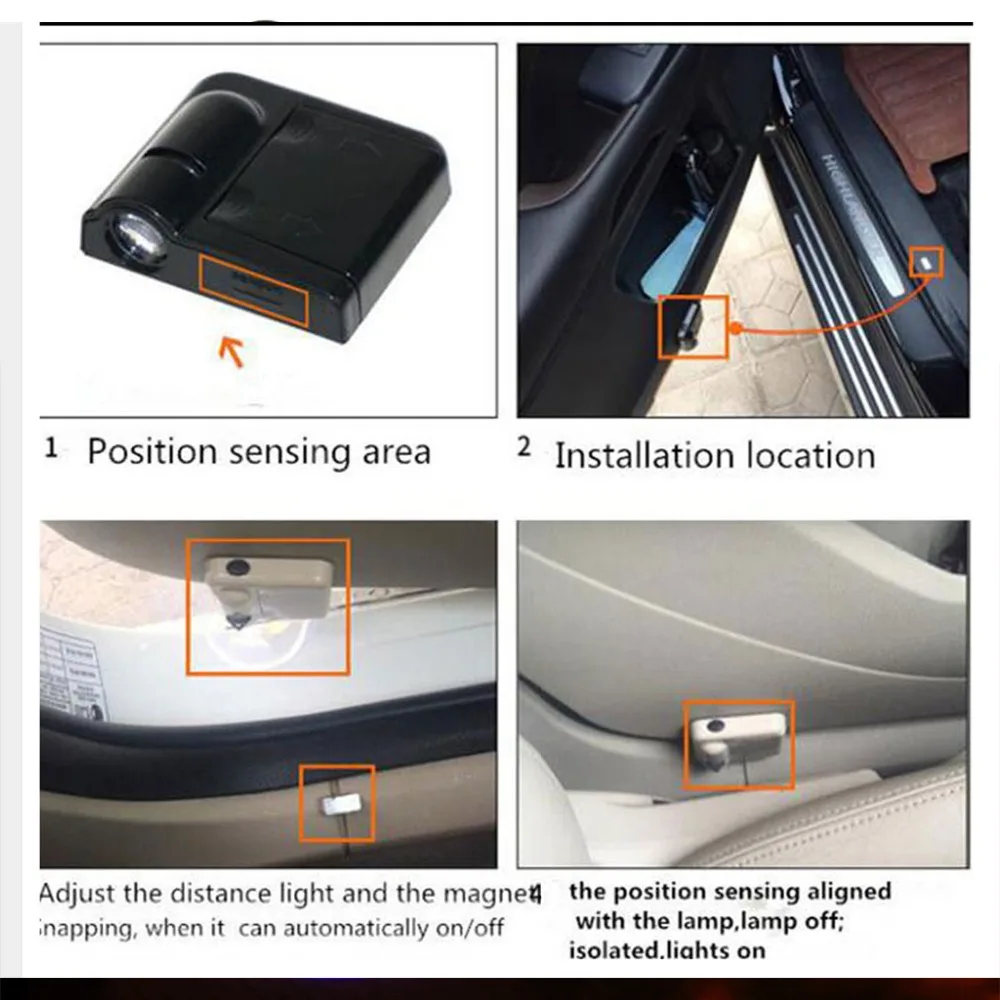 Беспроводной светодиодный De Voiture Авто крепление Porte Projecteur Lumieres светомузыка de Courtoisie Bienvenue светодиодный лазерный De Проекция Логотип эффектом деграде(переход от темного к