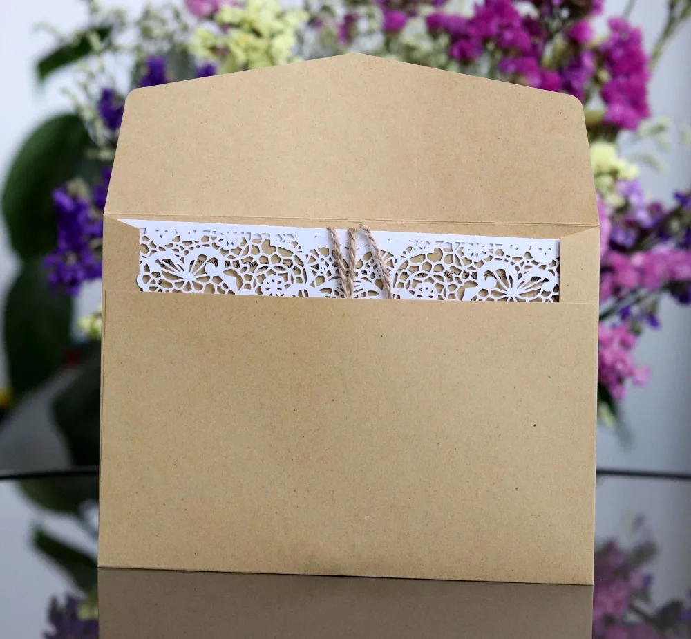 Европейская ретро лазерная резка свадебные приглашения деловая встреча полый