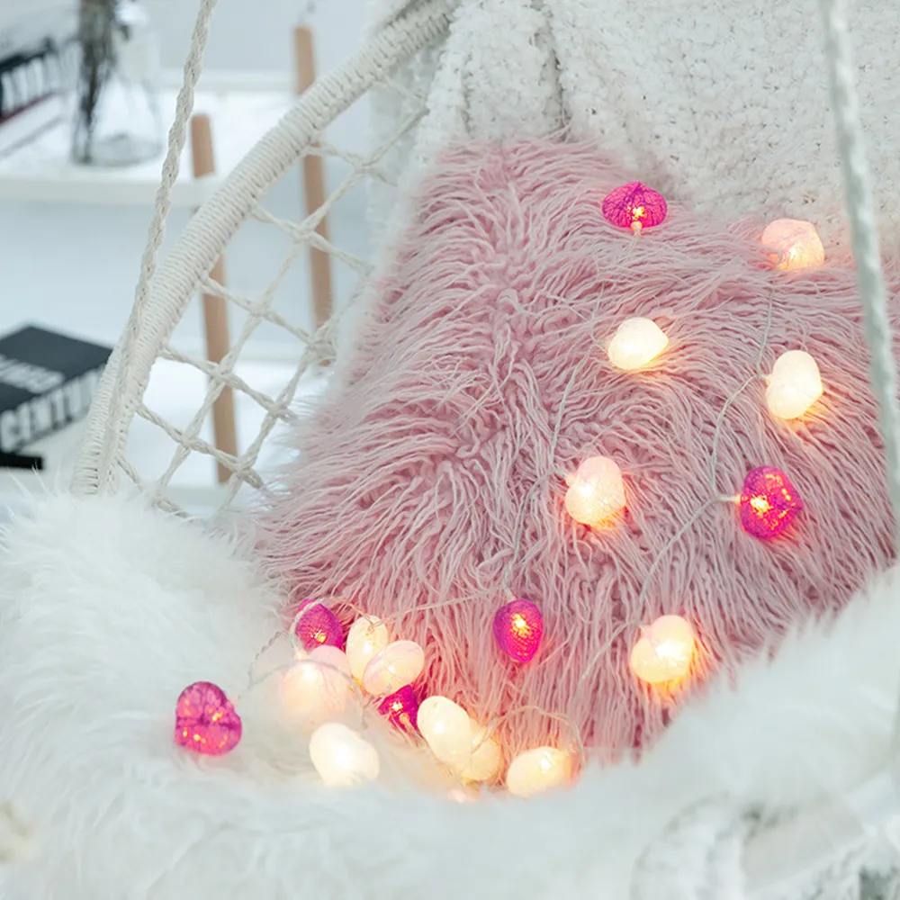 3 м 20LED сердце Хлопок Шар Гирлянда Свет девичье лампа праздник свадьба Вечеринка