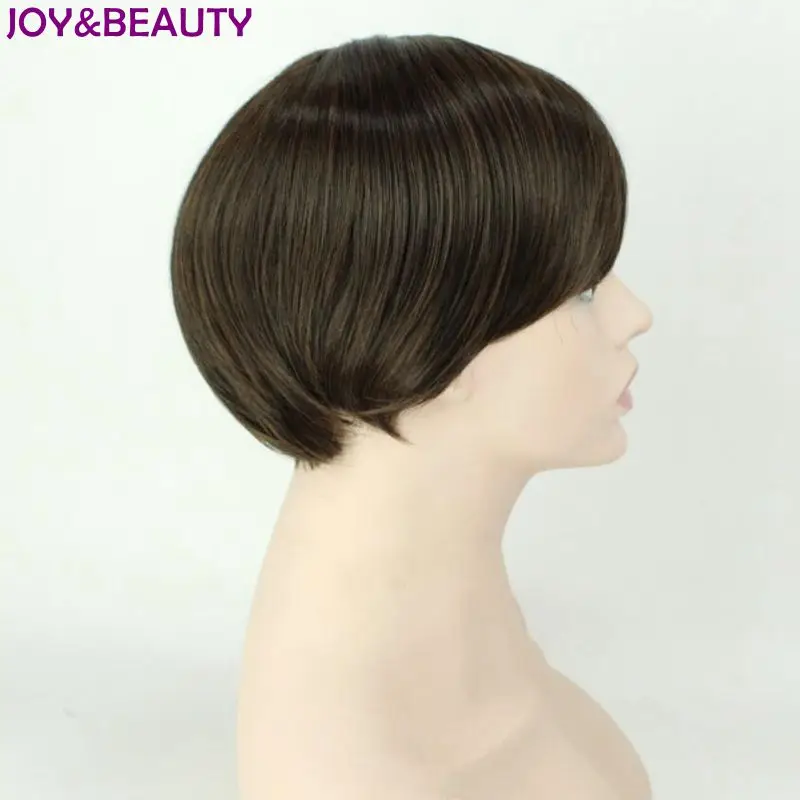 JOY &amp BEAUTY черный коричневый микс синтетический парик короткий прямой Высокая