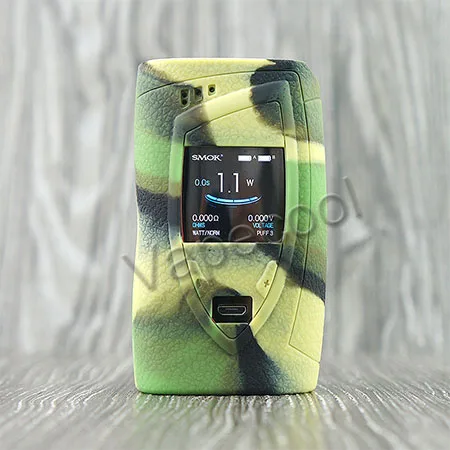 Army 2 шт SMOK Devilkin 225 W силиконовый чехол с силиконовым покрытием для кожи и силиконовых втулок, наклейка для Vape Smok Devilkin 225 W TC box mod - Цвет: Army