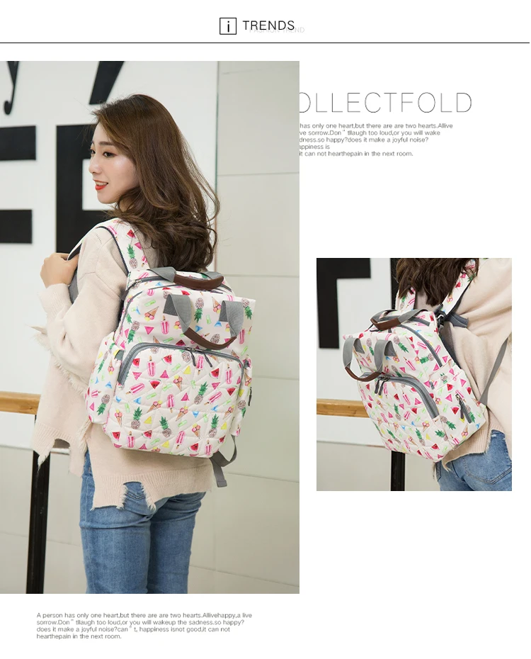 Large capacity maternity diaper bag baby care diaper bag backpack baby travel backpack handbag fashion