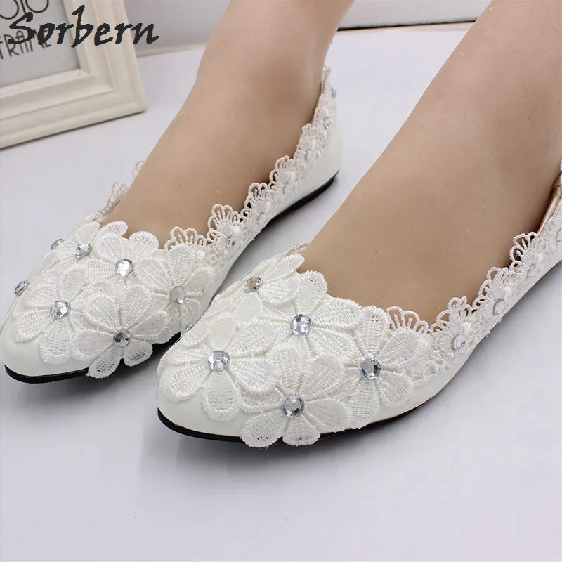 Flat Heel Sorbern/удобные свадебные туфли с цветочным узором; обувь для беременных женщин на плоской подошве; Туфли подружки невесты с острым носком; женские туфли на плоской подошве - Цвет: Flat Heel