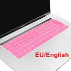 Новый Ультратонкий силиконовый чехол для клавиатуры для Macbook Pro 13, A1706, A1989 Pro 15, A1707 с сенсорной панелью 2019, A1990, с английской раскладкой для ЕС, 2019