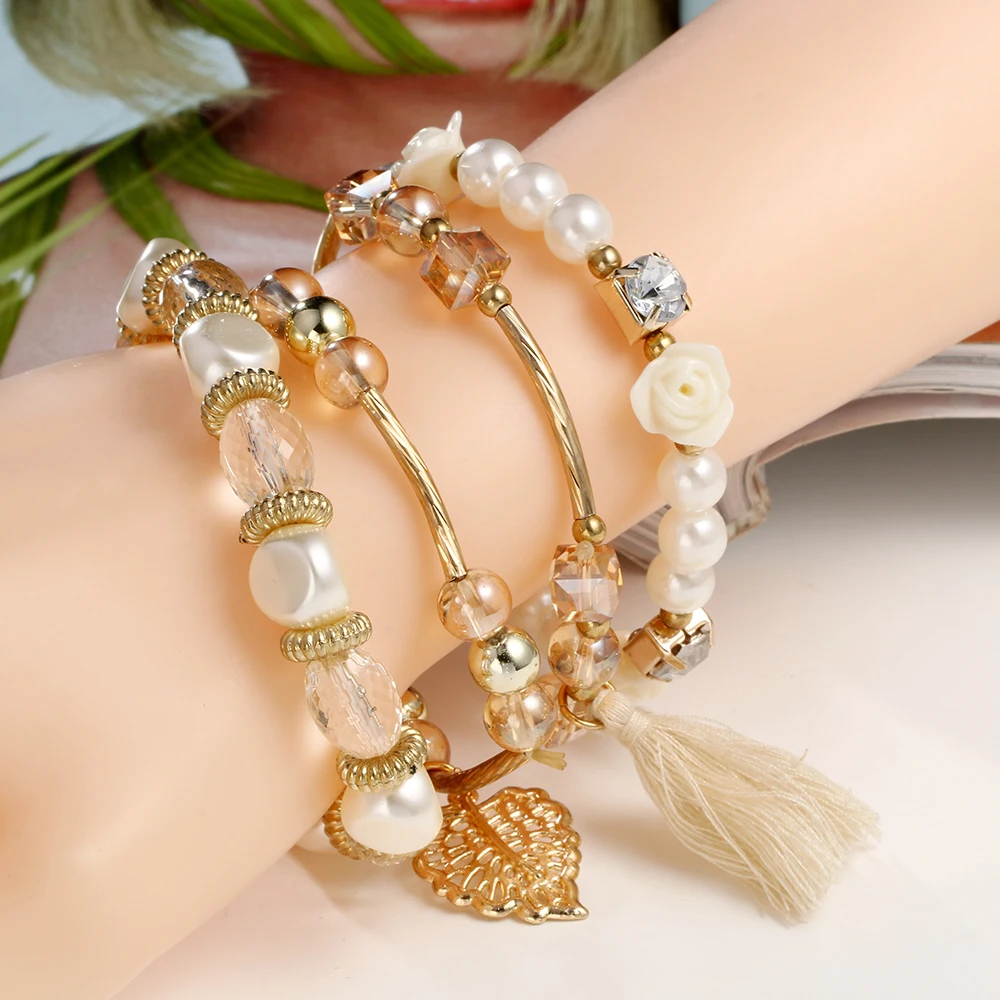 Модные ювелирные изделия RAVIMOUR из искусственного жемчуга многослойные