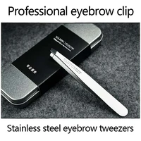 professional stainless steel eyebrow pliers oblique eyebrow clip facial beauty makeup appliances