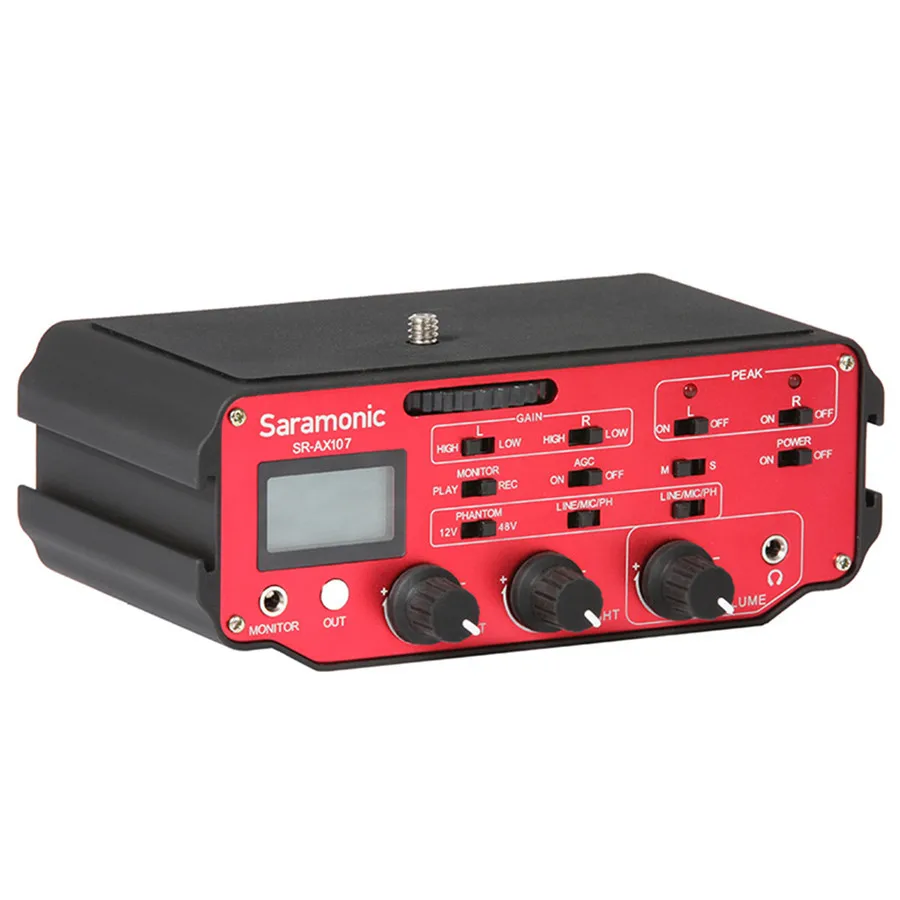 Saramonic SR-AX107 XLR микрофон аудио смеситель адаптер предусилители Phantom Мощность для DSLR Canon Nikon sony видеокамеры