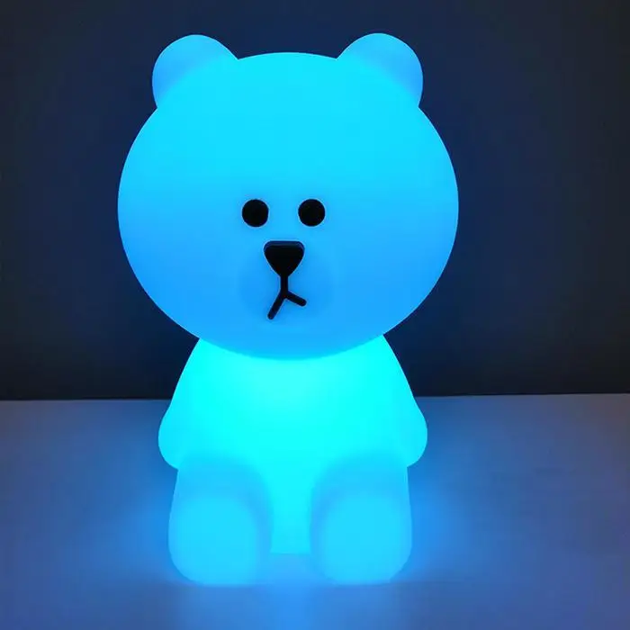 5 Вт ЕС вилка детская спальня лампы Ночник мультфильм Медведь светодиодные