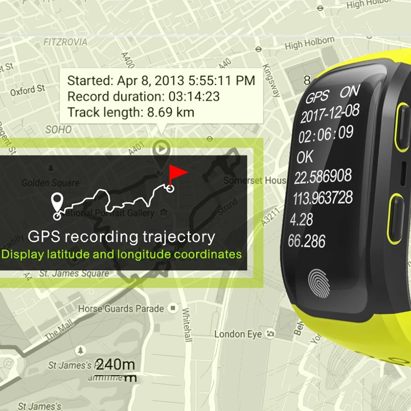 Benovel SmartBand S01 GPS спортивный смарт браслет IP68 Водонепроницаемый запись трекер