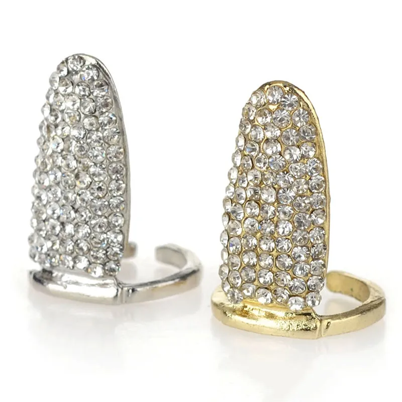 2 вида стилей Блестящий ногтей миди арт кончик пальца кольцо регулируемое