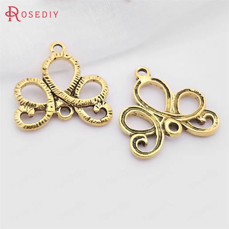 Antique Gold 30452) 30 шт 21x21 мм античное золото цвет цинковый сплав серьги соединитель Подвески Diy ювелирных изделий Аксессуары оптом - Цвет: Antique Gold