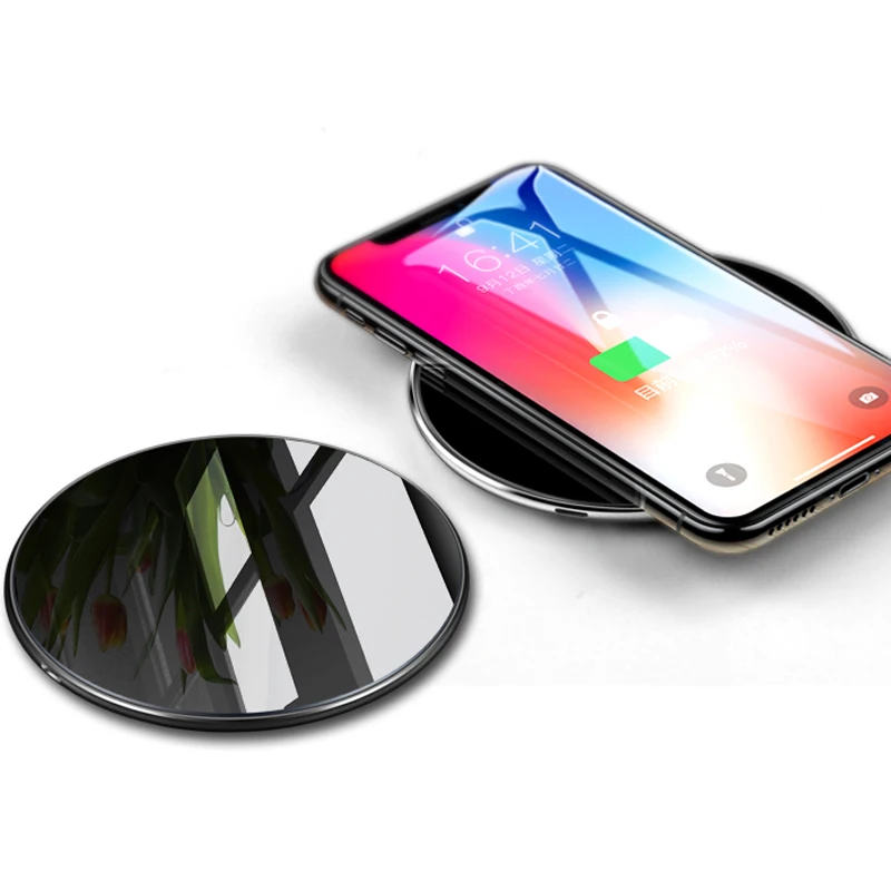 Беспроводное зарядное устройство Qi 10 Вт для iPhone 7X8 стеклянное быстрое