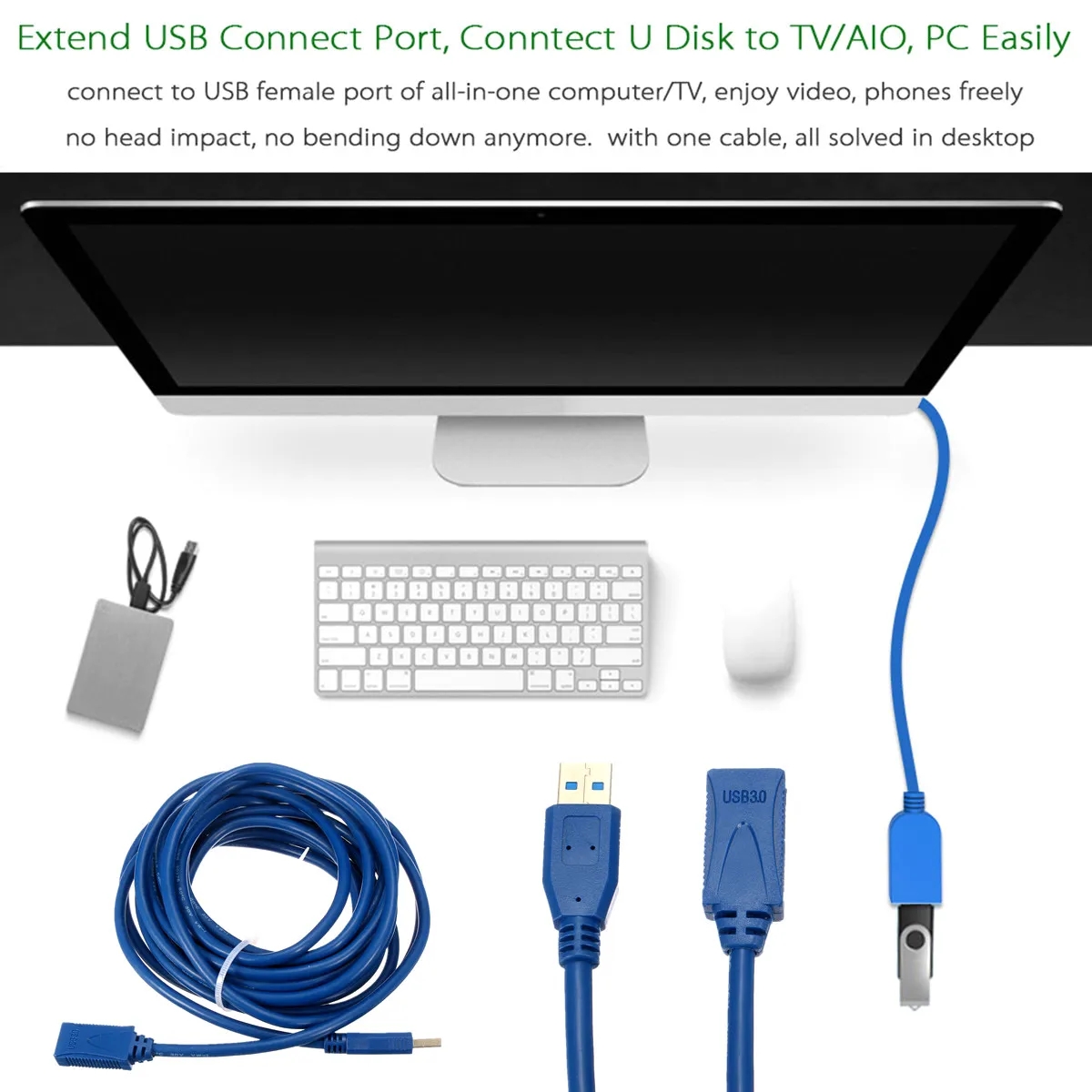 5M USB3.0 Активный удлинитель свинцовый шнур-удлинитель 2-в-1 компьютерная розетка адаптер удлинитель для головок предотвращает электромагнитных помех