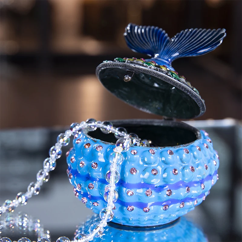 H& D ручная роспись Краб Bejeweled безделушка коробка навесной животное декоративный держатель кольца(коробочка) статуэтка в коробке для хранения ювелирных изделий домашний Свадебный декор