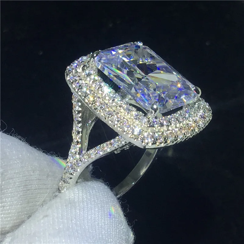 Choucong, большая принцесса, кольцо, 925 пробы, серебро, 8ct, AAAAA, cz, обручальное кольцо, кольца для женщин, роскошные ювелирные изделия