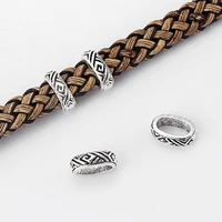 20pcs geometric patterns charms slider spacer beads for 95mm leather cord jewelry making accessories findings