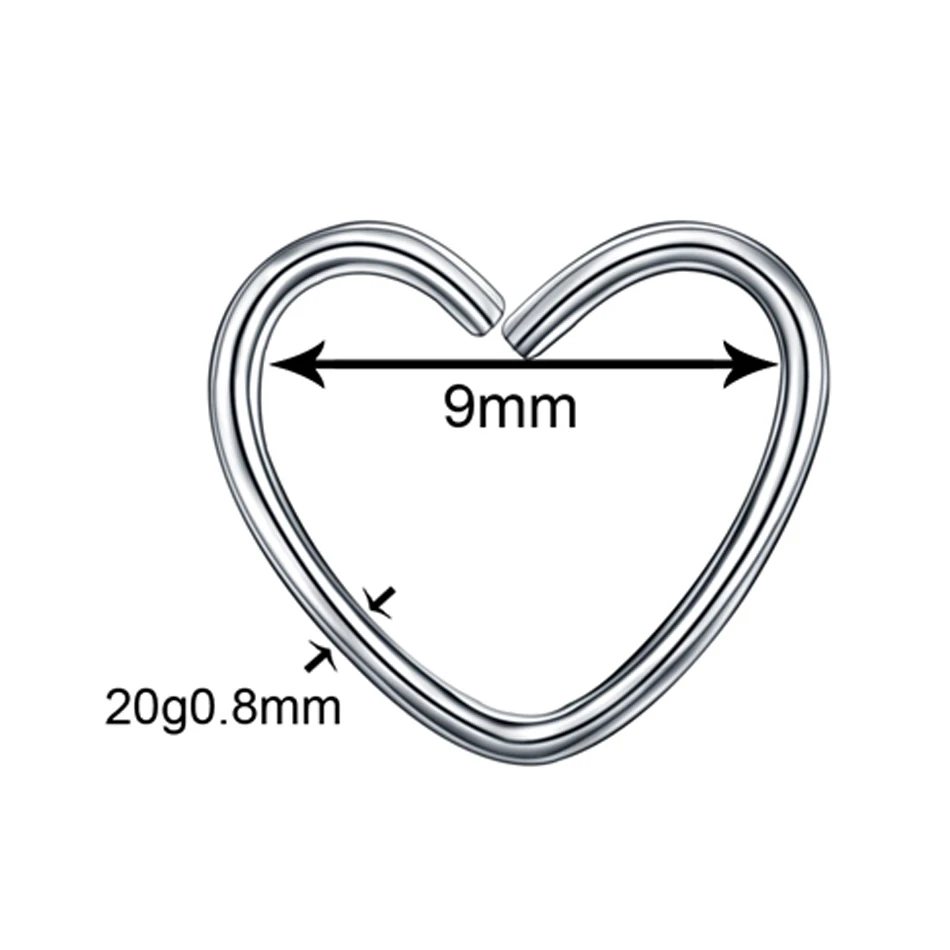 1PC Steel Daith Heart Star Rings Ear Cartilage Tragus Piercings Nose Hoop Rings Labret Piercing Daith Orbital Ear Helix Jewelrys images - 6