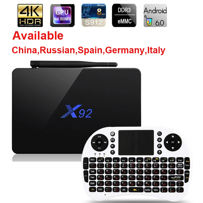 X92 Android 7 1 ТВ приставка макс 3 Гб/32 ГБ Amlogic S912 Восьмиядерный 5G Wifi 4K смарт BT 3D HD