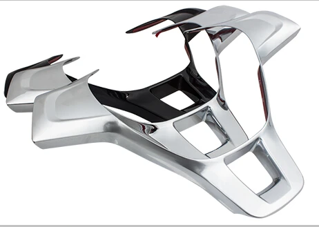 Чехол на руль автомобиля хромированная Наклейка ABS для Volkswagen VW GOLF 7 GTi MK7 New POLO 2014 2016