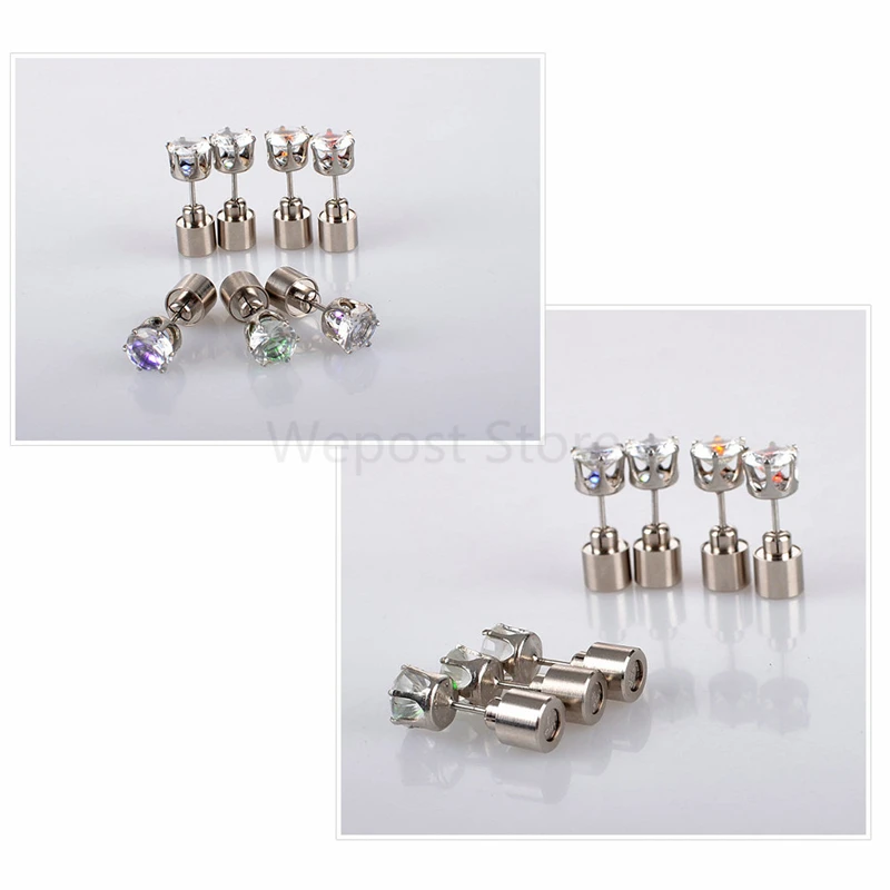 Светящиеся светодиодные серьги шпильки из нержавеющей стали 2 шт.|studs women|stud ledstud bar