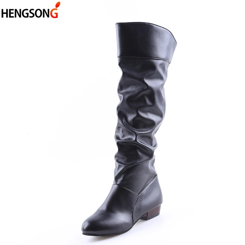 Модные женские ботинки Зимняя обувь Botas Женские эластичные сапоги из