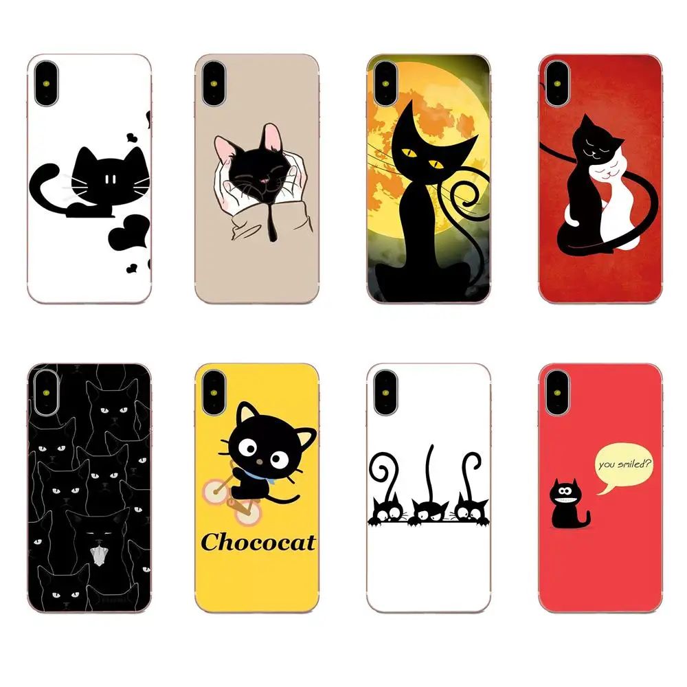 Для Galaxy J1 J2 J3 J330 J4 J5 J6 J7 J730 J8 2015 2016 2017 2018 mini Pro TPU кожа Paintin Черный кот